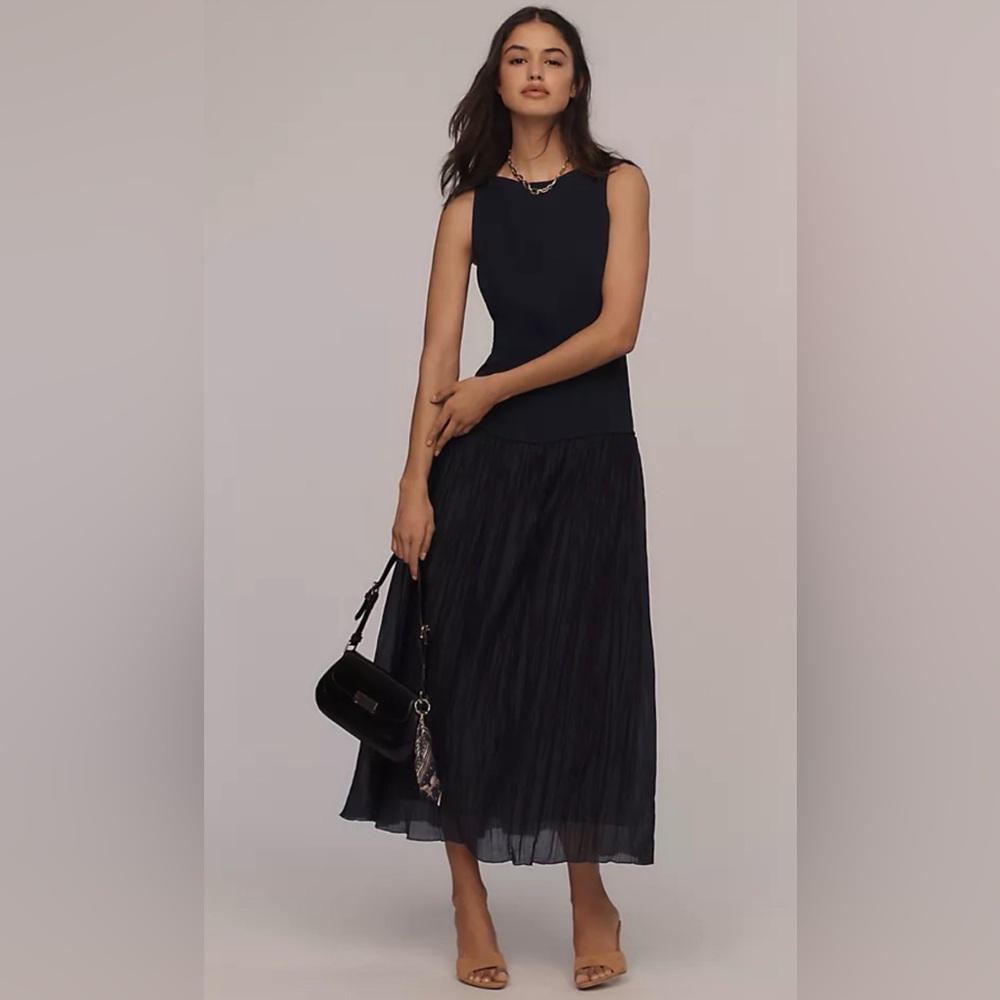 Reformation Cyra Midi Dress Midnight Navy Blue Size 6